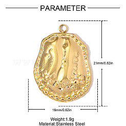 304 Stainless Steel Pendants&nbsp;STAS-OY008-40G