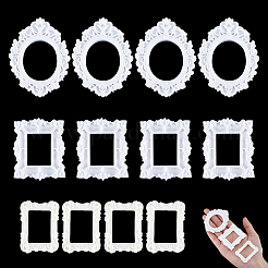 12Pcs 3 Styles Plastic Embossed Photo Frames&nbsp;AJEW-NB0007-86