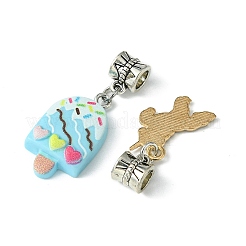 10Pcs 10 Styles Alloy Enamel & Resin European Dangle Charms&nbsp;PALLOY-FZ00006
