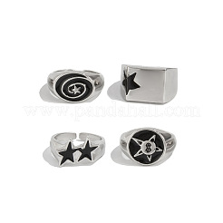 Alloy Enamel Cuff Rings Sets for Men&nbsp;FS-WGC47FE-01