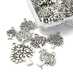 50Pcs 5 Styles Tree Tibetan Style Alloy Pendants&nbsp;TIBEP-YW0001-48