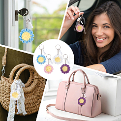 4Pcs Cotton Flower Keychains&nbsp;KEYC-MA00010
