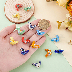 14Pcs 7 Colors Handmade Porcelain Beads&nbsp;PORC-PH0001-46