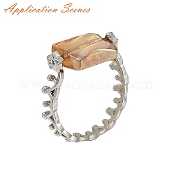 Rack Plating Brass Open Cuff Ring Settings&nbsp;KK-G455-14P