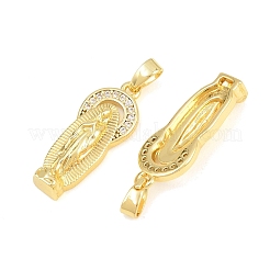 Brass Micro Pave Clear Cubic Zirconia Pendants&nbsp;CU-CBA9AB3-07G