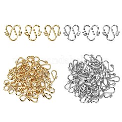 50Pcs 2 Colors 304 Stainless Steel Hook Clasps&nbsp;STAS-CJ0002-12