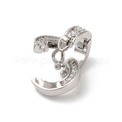 Rack Plating Brass Micro Pave Clear Cubic Zirconia Twister Clasps&nbsp;KK-A222-05B-P