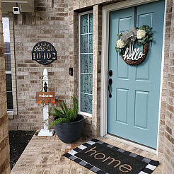 2Pcs 2 Color Wooden Doorplate Decorations&nbsp;AJEW-CF0001-10