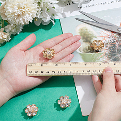 4Pcs 2 Colors Alloy Rhinestone Cufflinks&nbsp;HJEW-NB00220