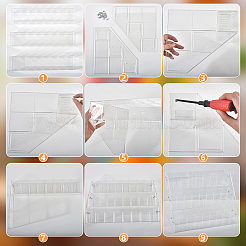 3-Tier Desktop Transparent Plastic Riser Bookends&nbsp;AJEW-WH0609-810