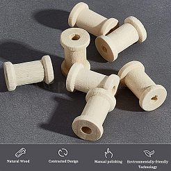 80Pcs Wooden Bobbins&nbsp;WOCR-OC0001-02