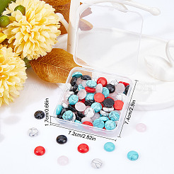100Pcs 5 Styles Synthetic Turquoise & Natural Rose Quartz Cabochons&nbsp;G-SC0002-33