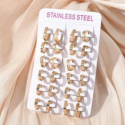 304 Stainless Steel Polishing Effect Hoop Earrings&nbsp;EJEW-M001-38G