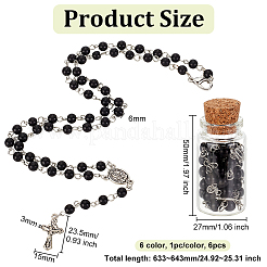 6Pcs 6 Color Round Synthetic Turquoise Rosary Bead Necklaces Set&nbsp;NJEW-AB00003