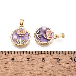 Brass Enamel Pendants&nbsp;KK-SZC0009-07G-03