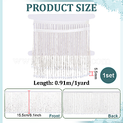 1 Yard Glass Beaded Tassel Ribbon&nbsp;DIY-FG0010-38C