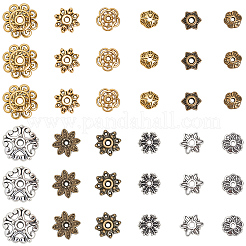 360Pcs 12 Styles Tibetan Style Alloy Bead Caps&nbsp;TIBE-SC0002-37