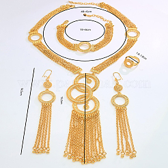 Luxury Alloy Ring Tassel Bracelets & Earrings & Necklaces & Rings Sets for women&nbsp;CI2534