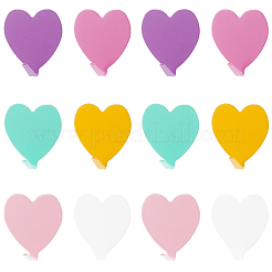 12Pcs 6 Colors Iron Heart-shaped Adhesive Hook&nbsp;AJEW-CN0005-59A