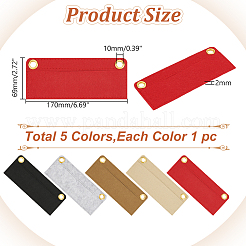 5Pcs 5 Colors Felt Purse Organizer Insert&nbsp;AJEW-WR0002-47