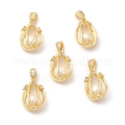 Brass Micro Pave Cubic Zirconia Pendants&nbsp;KK-I697-04G