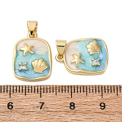 Brass Micro Pave Cubic Zirconia Pendants&nbsp;KK-D390-15G