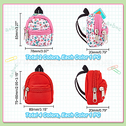 6Pcs 6 Styles Mini Cloth Doll Backpack&nbsp;AJEW-GA0006-55