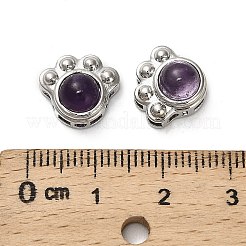 Brass Pave Natural Amethyst Multi-Strand Links&nbsp;KK-D366-01P-I