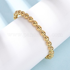 304 Stainless Steel Beads Cuff Bangles for Women&nbsp;BJEW-G749-18G