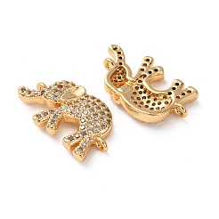 Brass Micro Pave Clear Cubic Zirconia Pendants&nbsp;CU-H002-07D-G