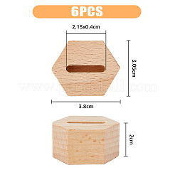 Hexagon Wood Ring Display Pedestals&nbsp;RDIS-WH0011-22