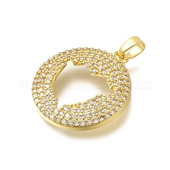 Rack Plating Brass Cubic Zirconia Pendants&nbsp;KK-M079-22G