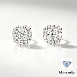 925 Sterling Silver Pave Moissanite Stud Earrings for Women&nbsp;NV5632