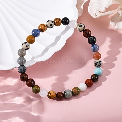 Natural & Synthetic Mixed Gemstone Beaded Stretch Bracelets for Women Men&nbsp;BJEW-F490-01A