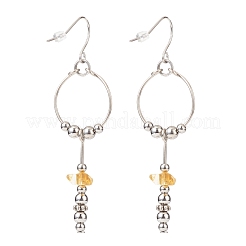 Gemstone Ring with Tassel Dangle Earrings&nbsp;EJEW-JE05052