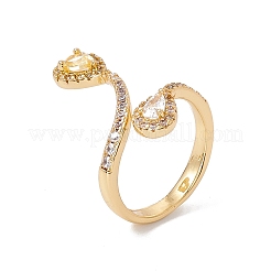 Clear Cubic Zircon Teardrop Open Cuff Ring&nbsp;RJEW-B043-02