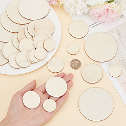 135Pcs 4 Styles Unfinished Wood Discs&nbsp;DIY-HY0001-78