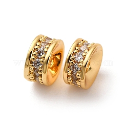 Brass Micro Pave Cubic Zirconia Beads&nbsp;KK-F898-09G