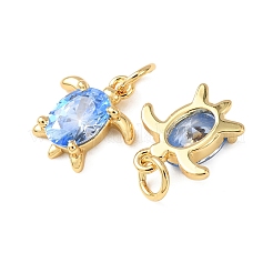 Brass Micro Pave Cubic Zirconia Pendants&nbsp;KK-C143-16G