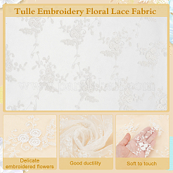 Flower Pattern Polyester Lace Fabric&nbsp;DIY-WH0504-194