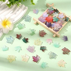 140Pcs 14 Colors Two Tone Transparency Glass Pendant&nbsp;GLAA-YW0005-77