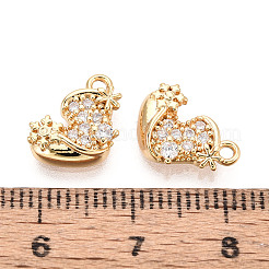 Brass Micro Pave Cubic Zirconia Charms&nbsp;KK-N263-139A-G