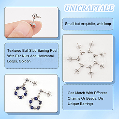 304 Stainless Steel Ball Post Stud Earring Findings&nbsp;STAS-UN0001-76P