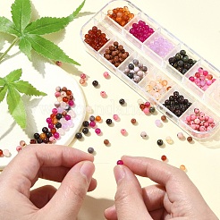 DIY Natural & Synthetic Gemstone Round Beads Stretch Bracelets Making Kits&nbsp;DIY-YW0011-51
