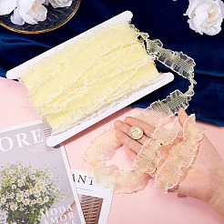 10 Yards Polyester Pleated Elastic Lace Trim&nbsp;SRIB-TA0001-23C