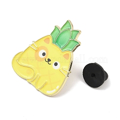 Cat Shape with Pineapple Enamel Pins&nbsp;JEWB-I052-02G-02
