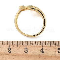 Brass Micro Pave Cubic Zirconia Finger Rings&nbsp;RJEW-C120-30C-G