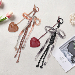 2Pcs 2 Colors Bowknot Polyester Pendant Decoration&nbsp;HJEW-GF0001-60