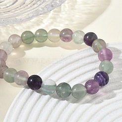 Natural Fluorite Round Beaded Stretch Bracelets&nbsp;GG-CBA12F1-02A-04