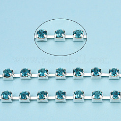 Silver Plated Brass Rhinestone Strass Chains&nbsp;CHC-N020-11A